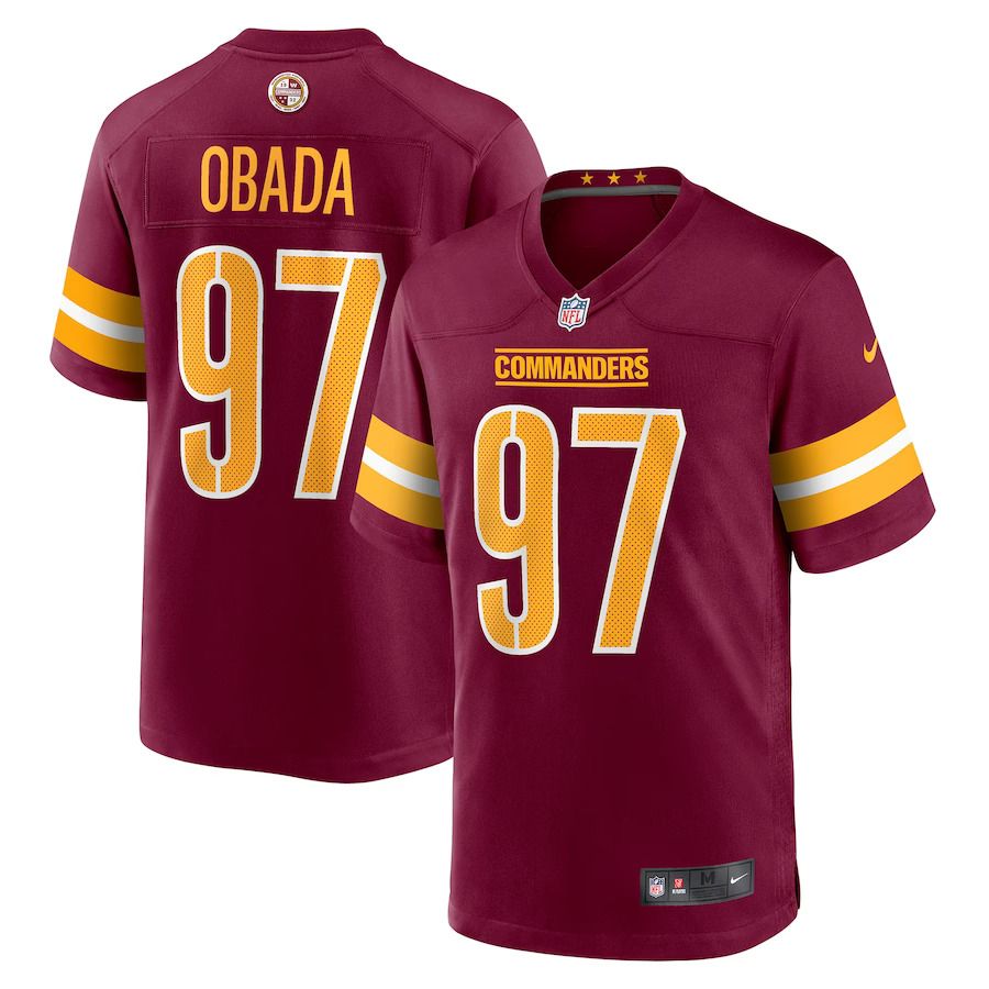 Men Washington Commanders #97 Efe Obada Nike Burgundy Game NFL Jersey